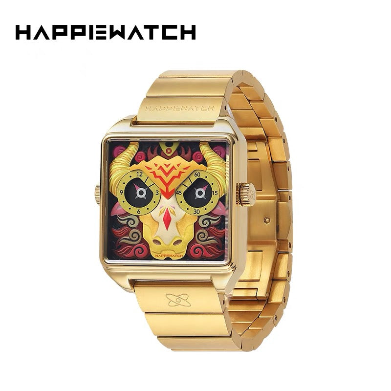 Happiewatch The Sacred Bull of Five Colors — Power Meets Art HappieWatch