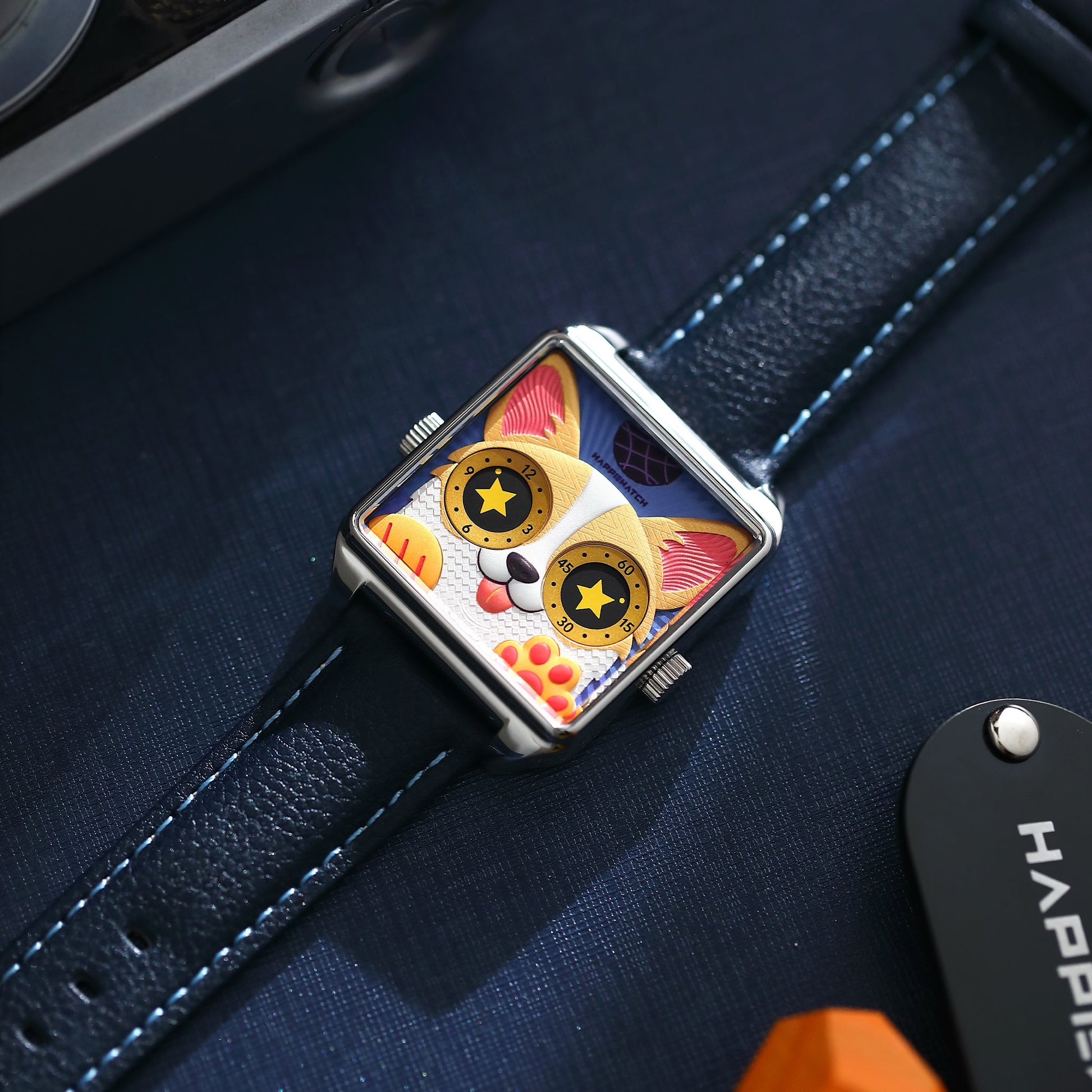 HappieWatch The Corgi Modern Dog Watch in Silver HappieWatch