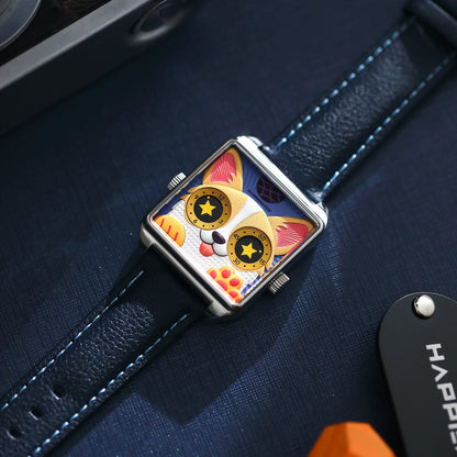 HappieWatch The Corgi Modern Dog Watch in Silver HappieWatch