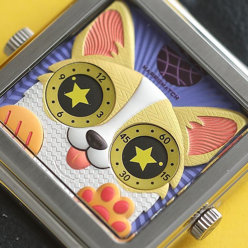 Unisex wristwatch, cool watch, corgi, HappieWatch